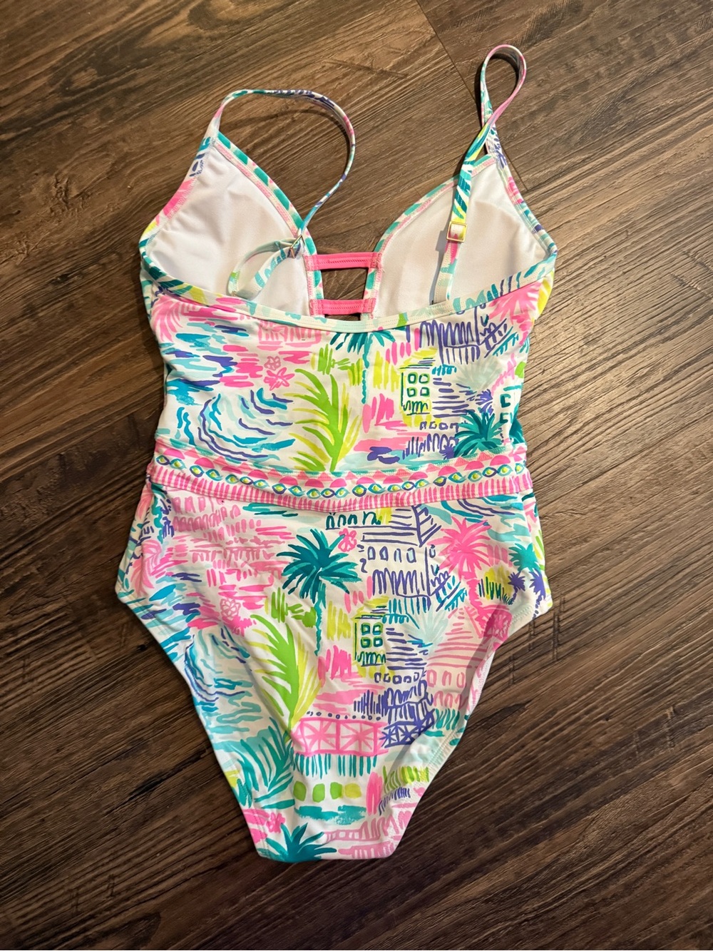 Lilly Pulitzer Nolet One Piece Swimsuit Multi Private Island Engineered SIZE 2 - Picture 4 of 5